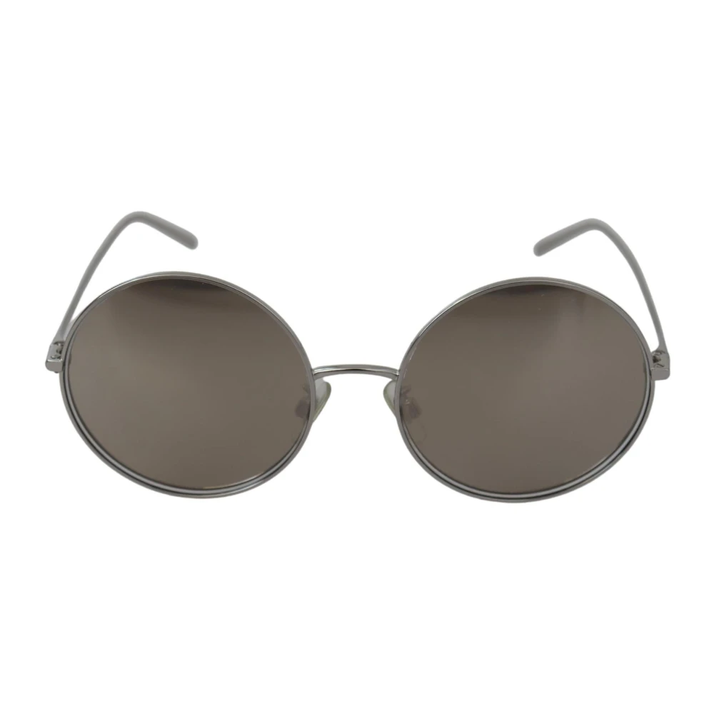 Dolce & Gabbana Silver Plated Round Gray Le nses Women Sunglasses Grå Dam