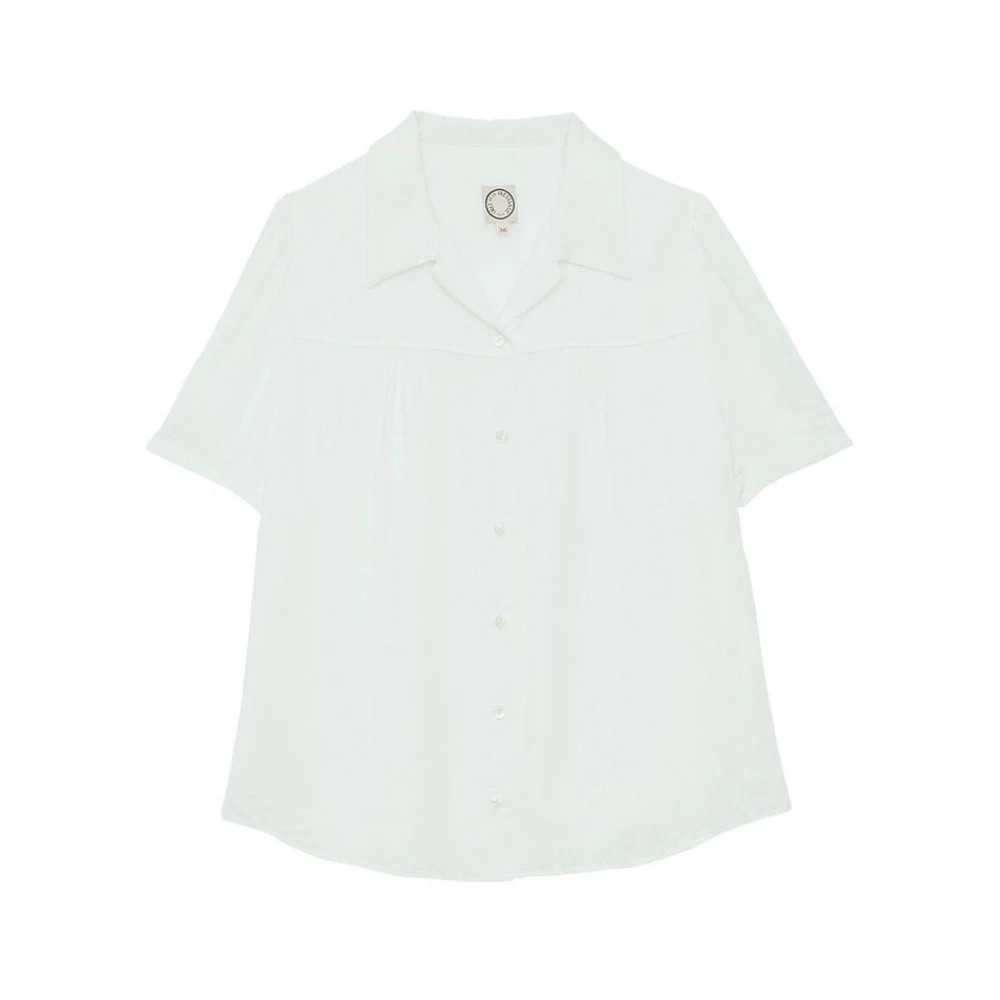 Ines De La Fressange Paris Ecru blouse met korte mouwen en pofmouwen White Dames
