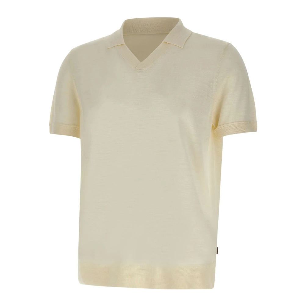 Hugo Men's White V-Neck Knitwear, 2XL, L_naden Polo
