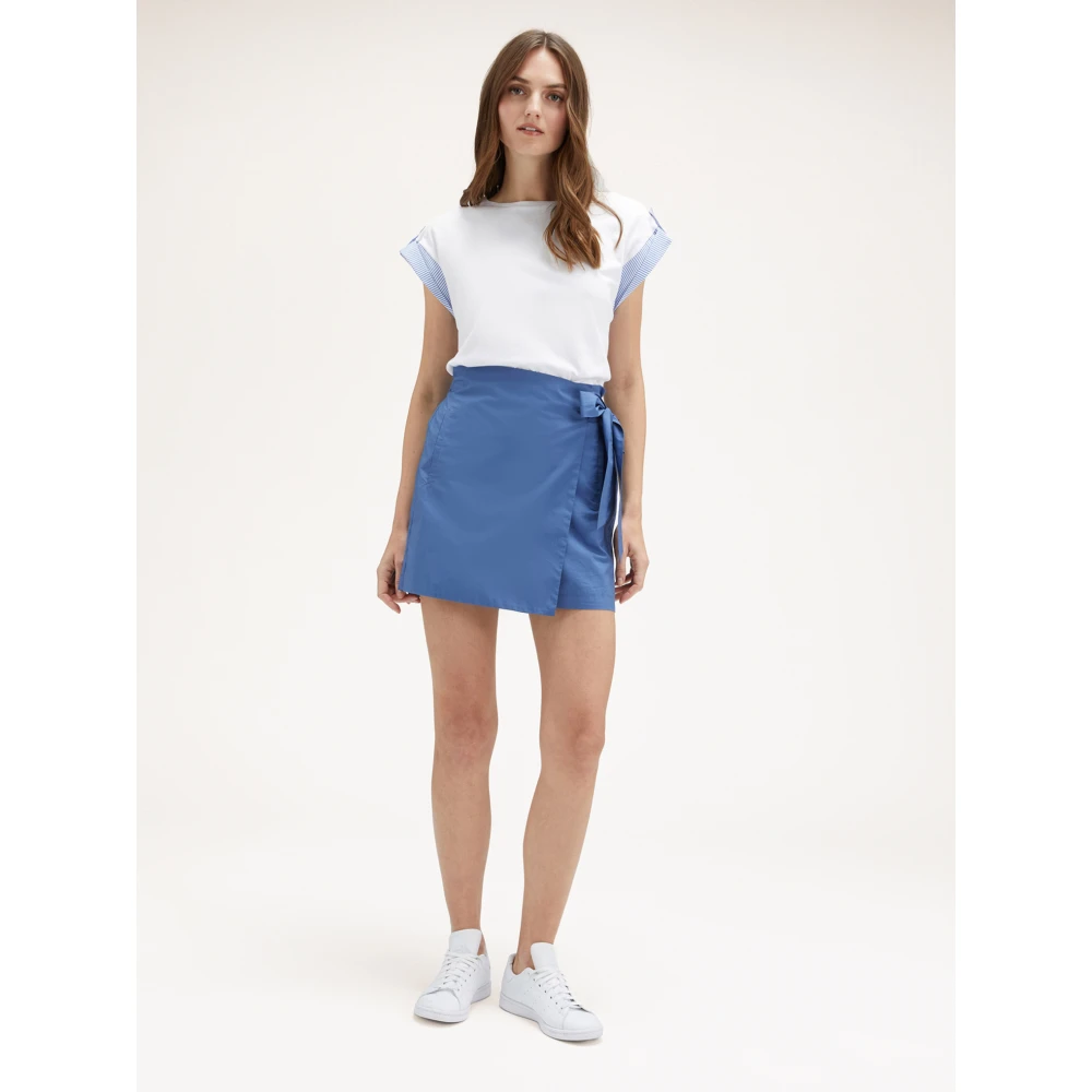 Motivi Kimono Style T-Shirt met Contrastboorden White Dames