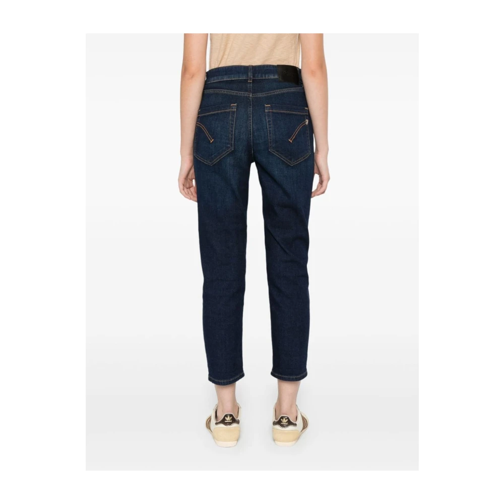Dondup Indigo Blauwe Denim Tapered Leg Jeans Blue Dames