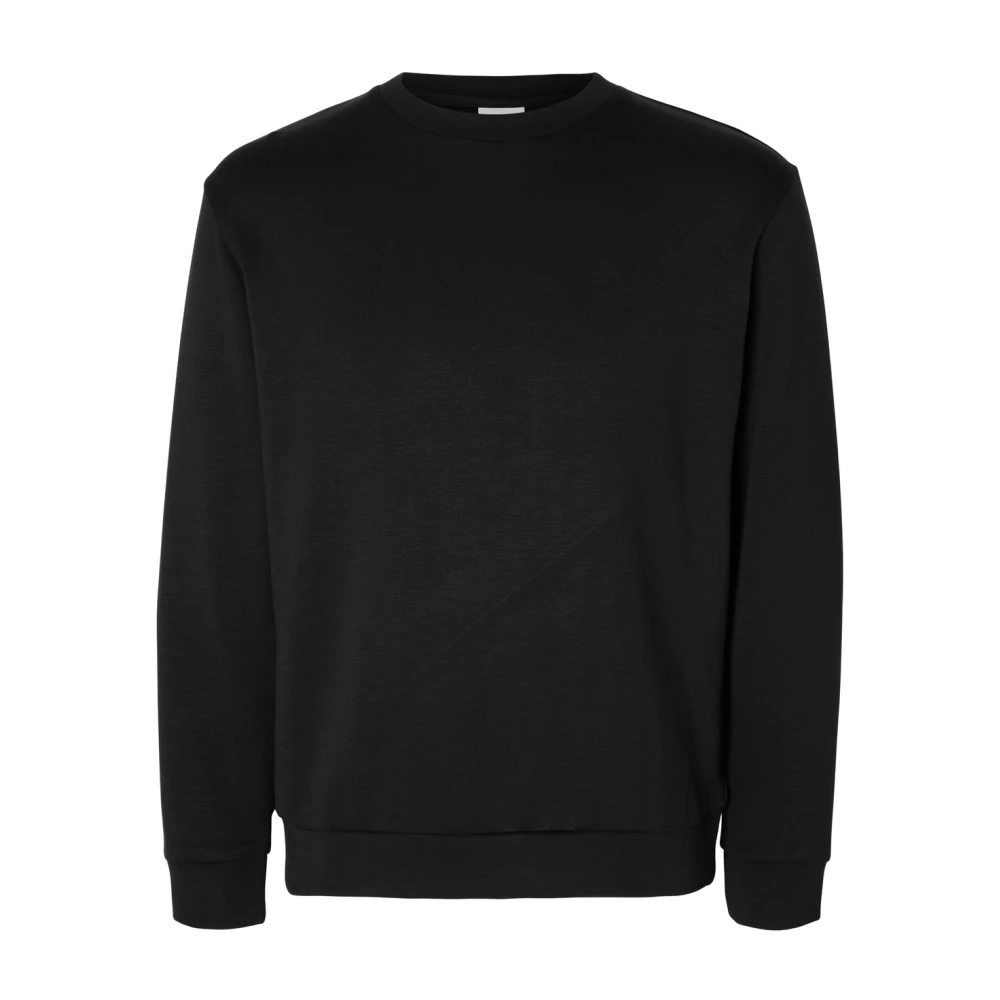 Selected Homme Zachte Crew Neck Sweatshirt Black Heren