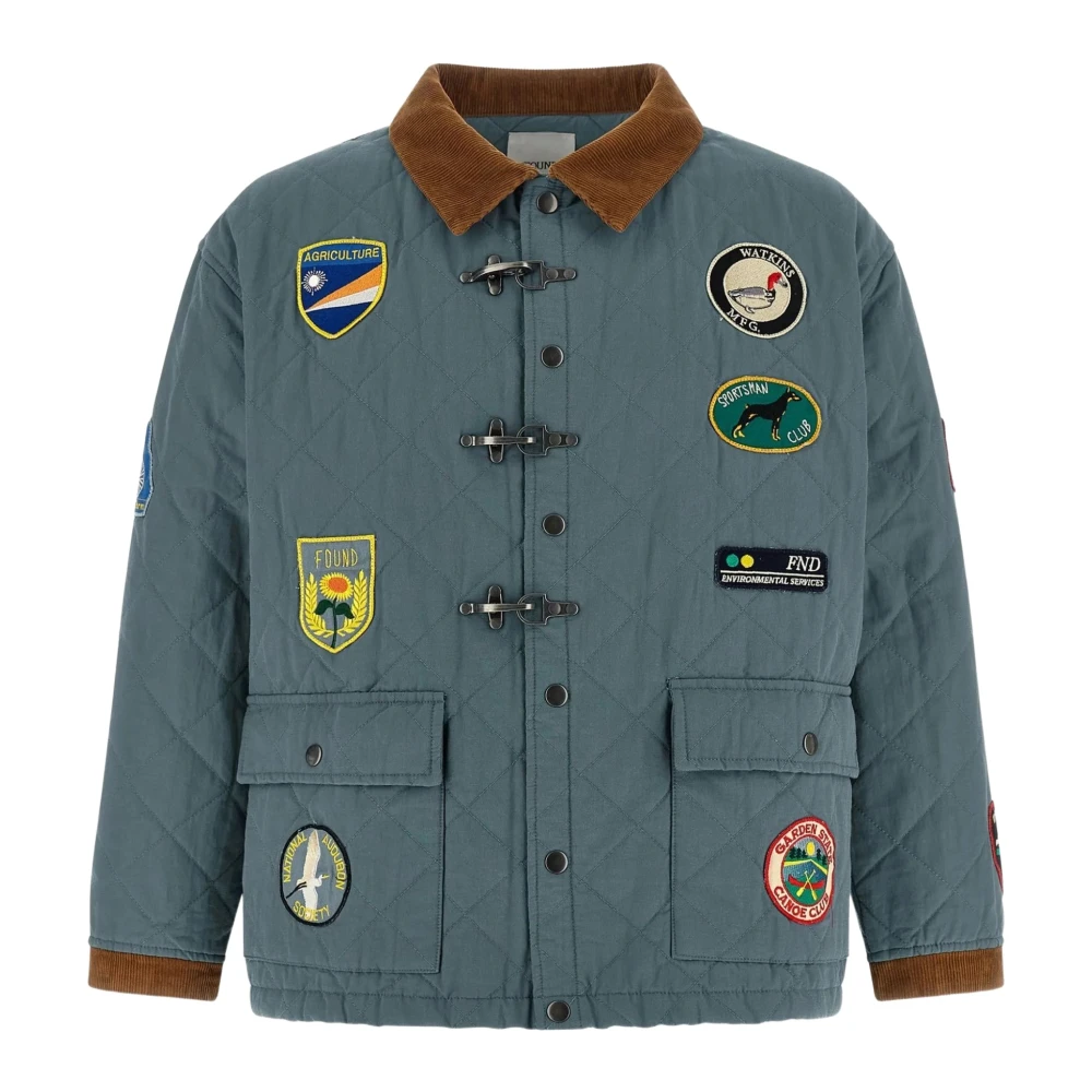 Found Mannelijk Blauw Jassen Heren, L, Denim, Denim Jack Met Patch
