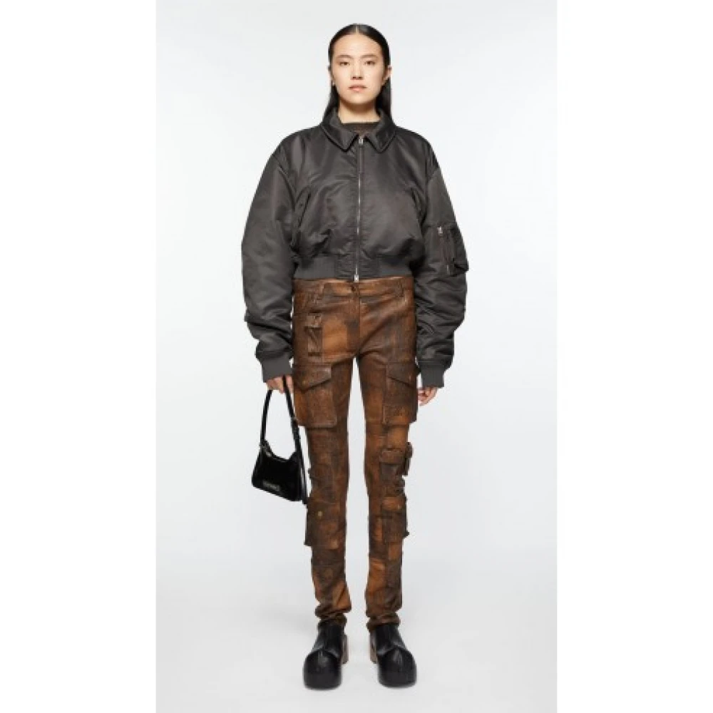 Acne Studios Antracietgrijze Bomberjack Luxe Mode Gray Dames