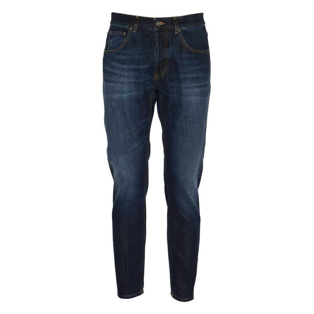 Dondup Blauwe Katoenen Jeans met Logo Blue Heren