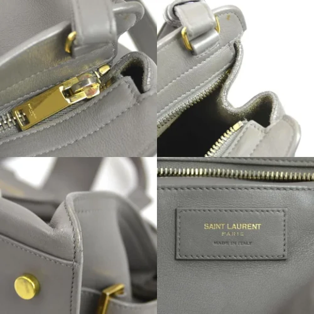 Saint Laurent Vintage Pre-owned Leather handbags Gray Dames