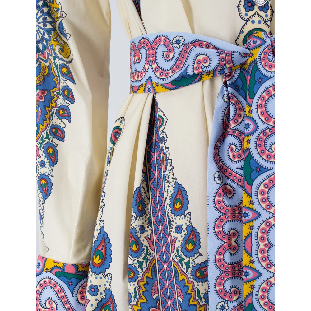 ETRO Paisley Medallion Katoenen Chemisier Jurk Multicolor Dames