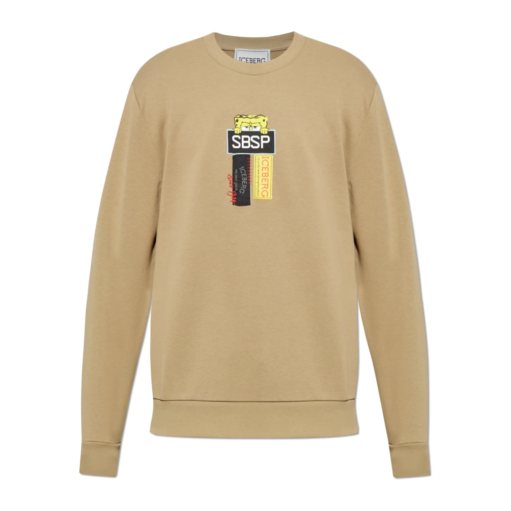 Iceberg Sweatshirt met logo Beige Heren