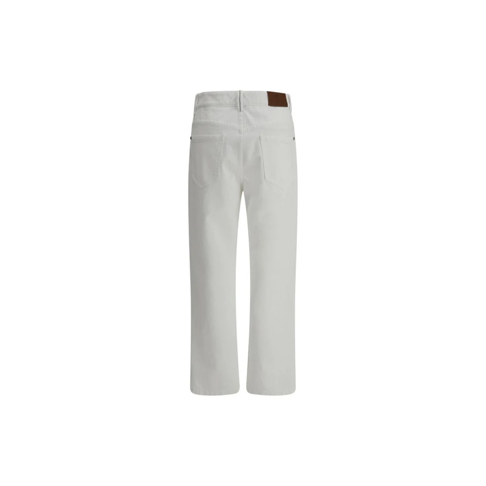 BRUNELLO CUCINELLI Klassieke straight jeans met vijf zakken White Dames