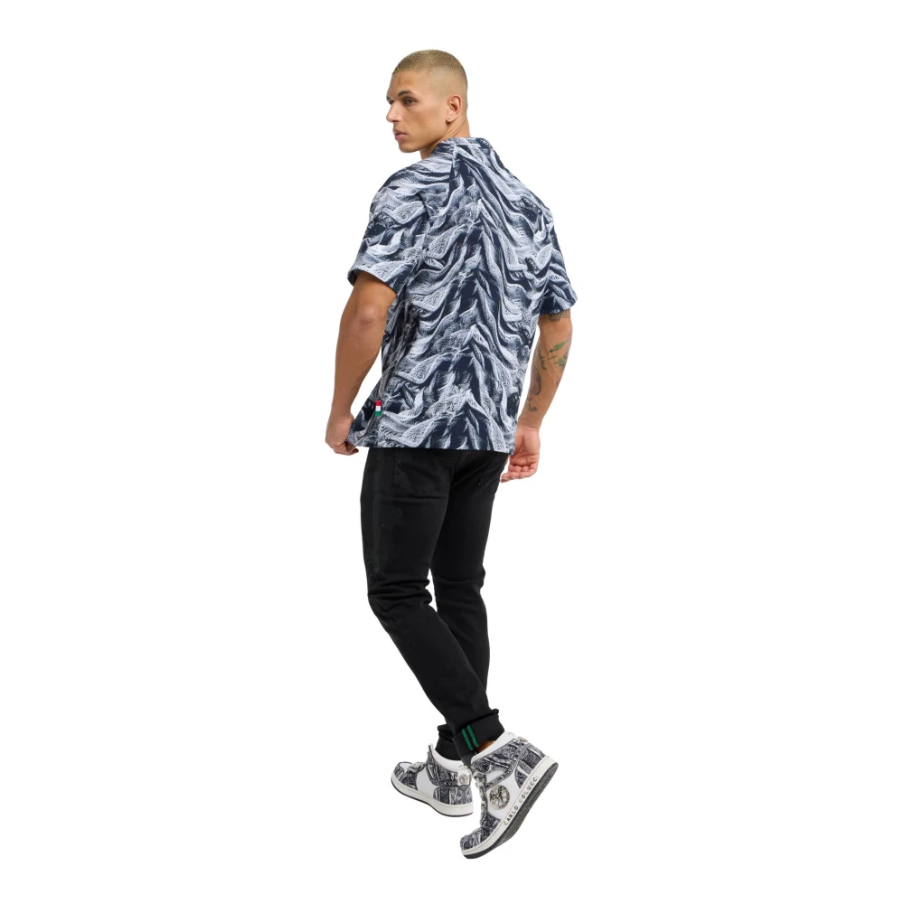 carlo colucci Artificial Knit T-Shirt Urban Elegance Black Heren