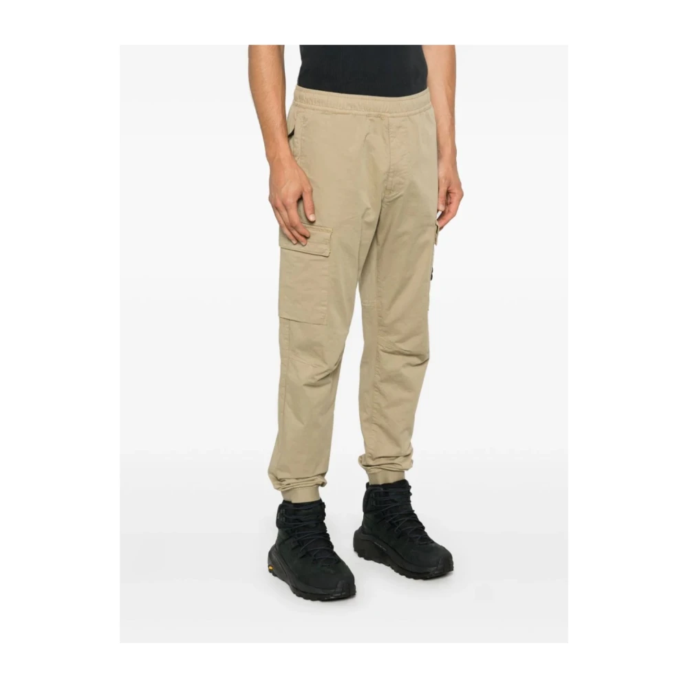 Stone Island Reguliere Taps Toelopende Biscuit Broek Aw24 Beige Heren