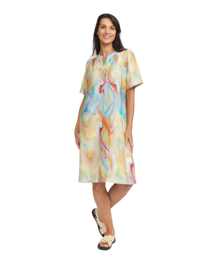 robe-coloree-avec-col-chinois