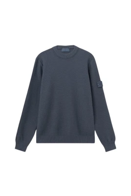 Ribbed Trims Ghost Crewneck