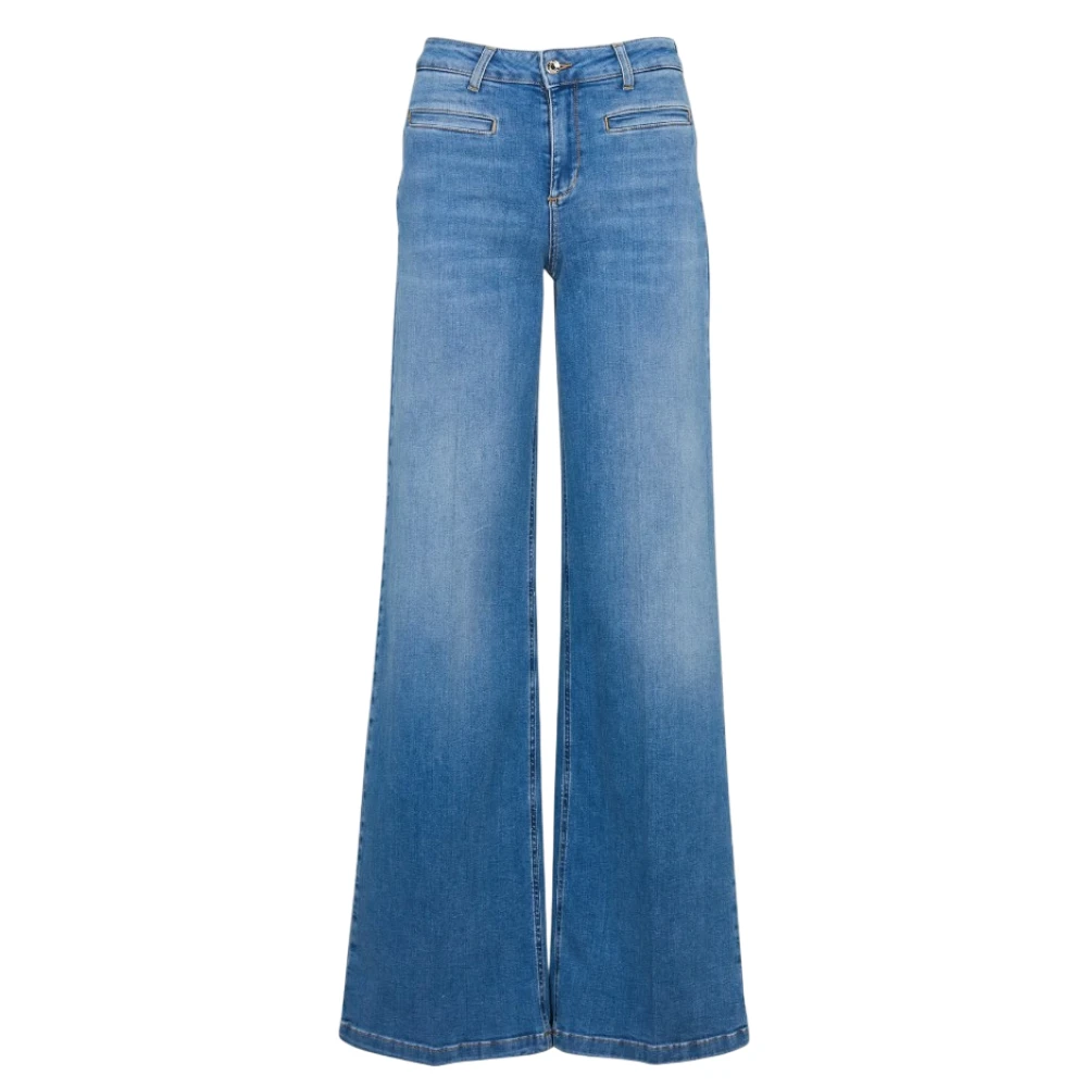 Liu Jo Hoge taille flare jeans in blauw Blue Dames