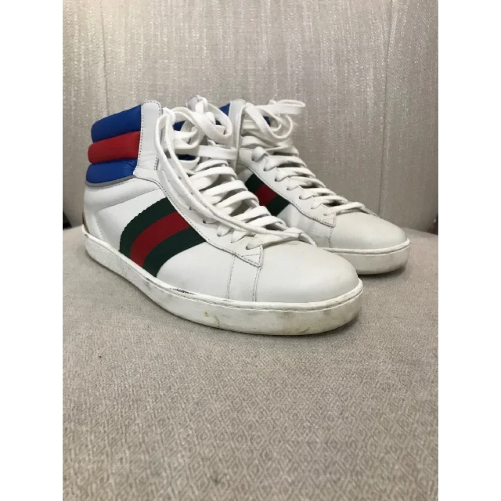 Gucci Vintage Pre-owned Leather sneakers White Heren