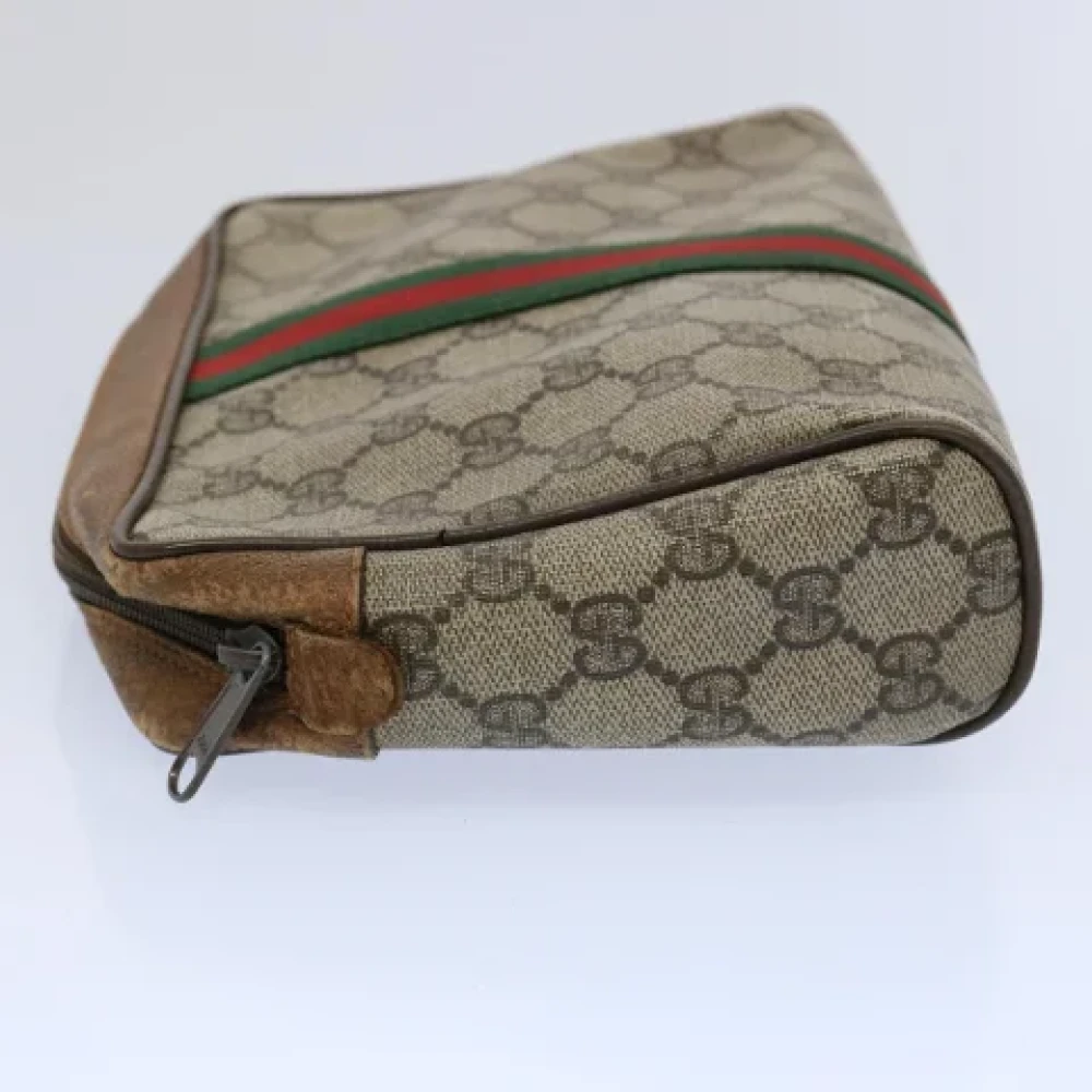 Gucci Vintage Pre-owned Canvas clutches Beige Dames