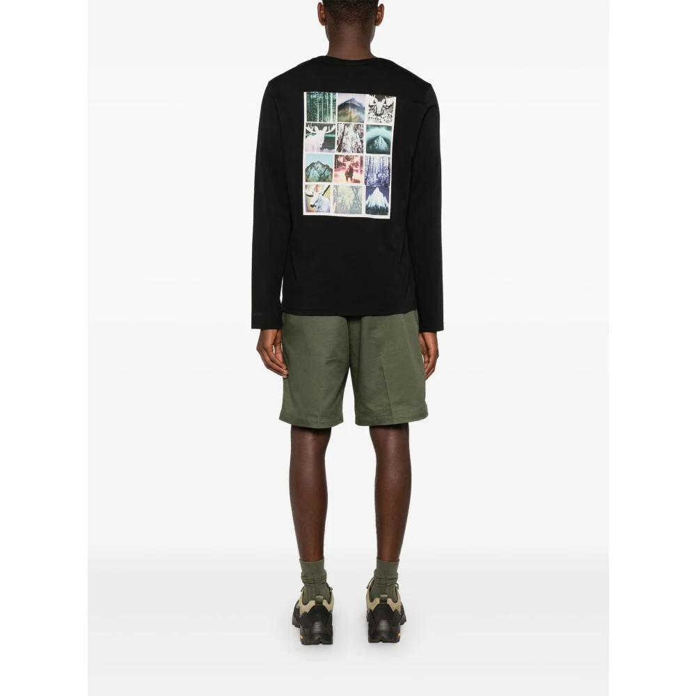 Moose Knuckles Grafische Print Lange Mouw Tee Black Heren