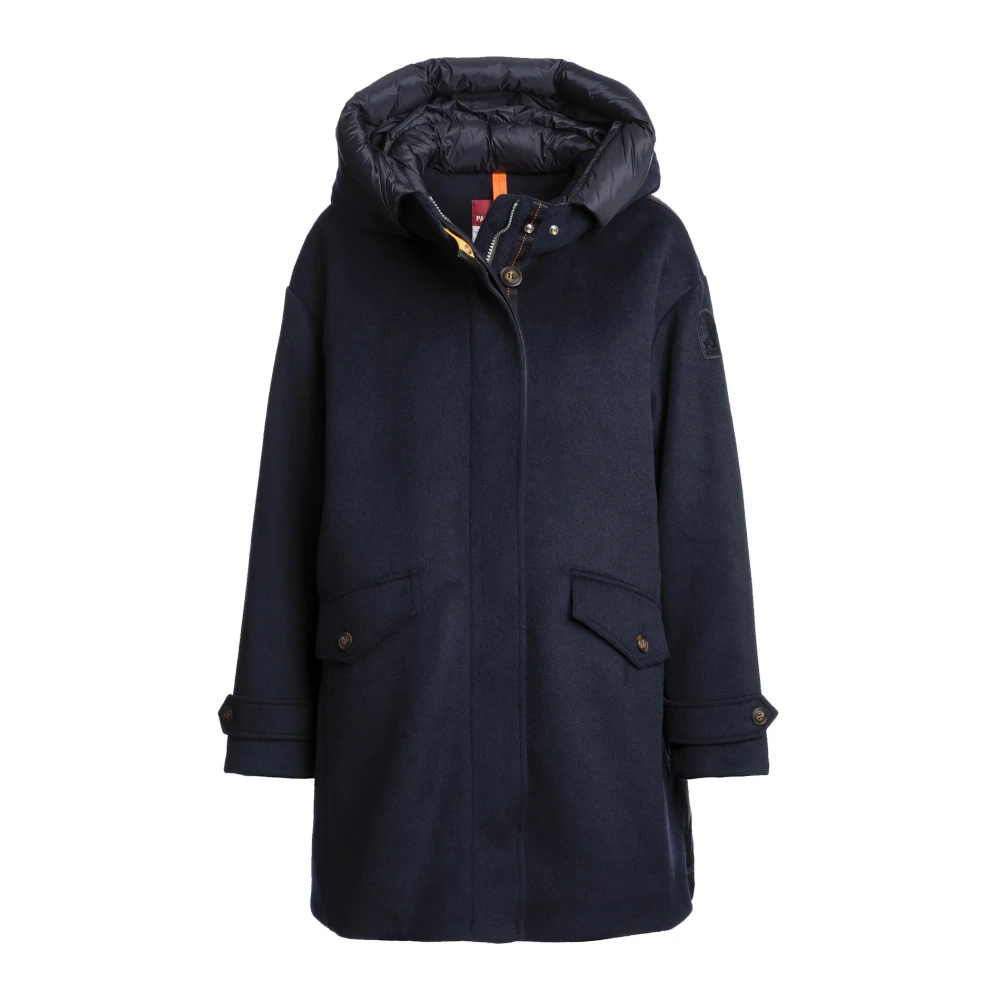Parajumpers Women's Blue Navy Petunia Jacket With Wool Blend - Parkas - Xl - Coats
