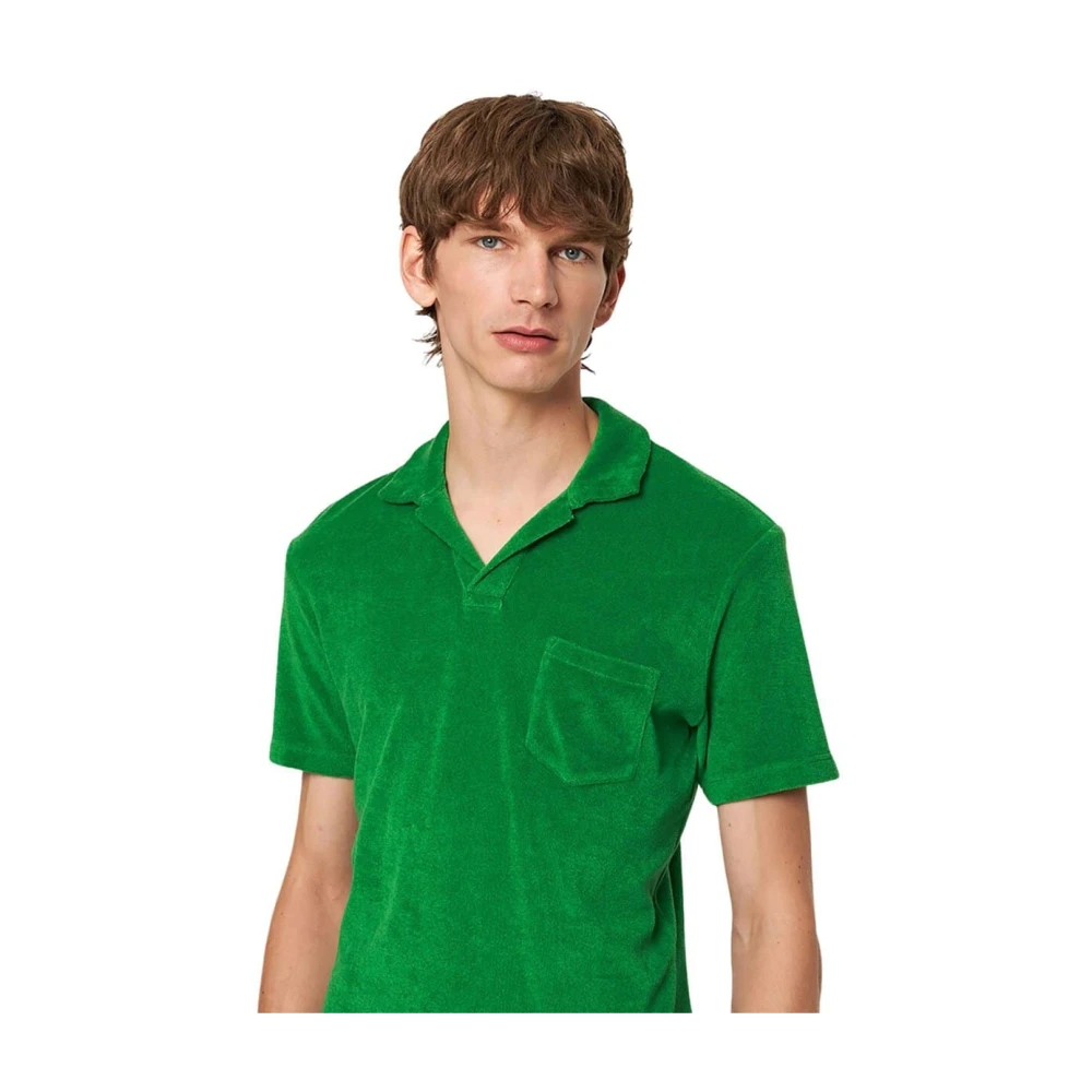 Orlebar Brown Kustgroene Badstof Poloshirt Green Heren