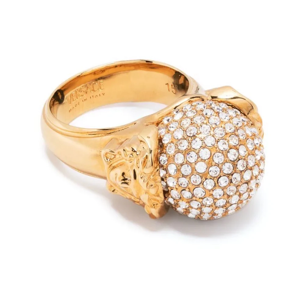Fashion Metal Ring With Strass - Versace - Modalova