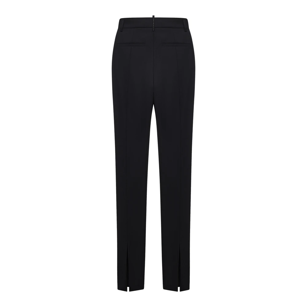 BRUNELLO CUCINELLI Zwarte Op Maat Gemaakte Wollen Broek Black Dames