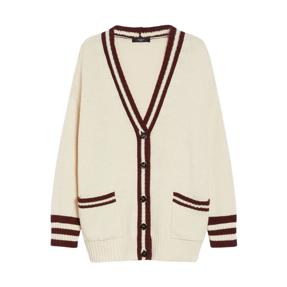 Max Mara Weekend Oversized Vest met V-hals en Zakken Beige Dames