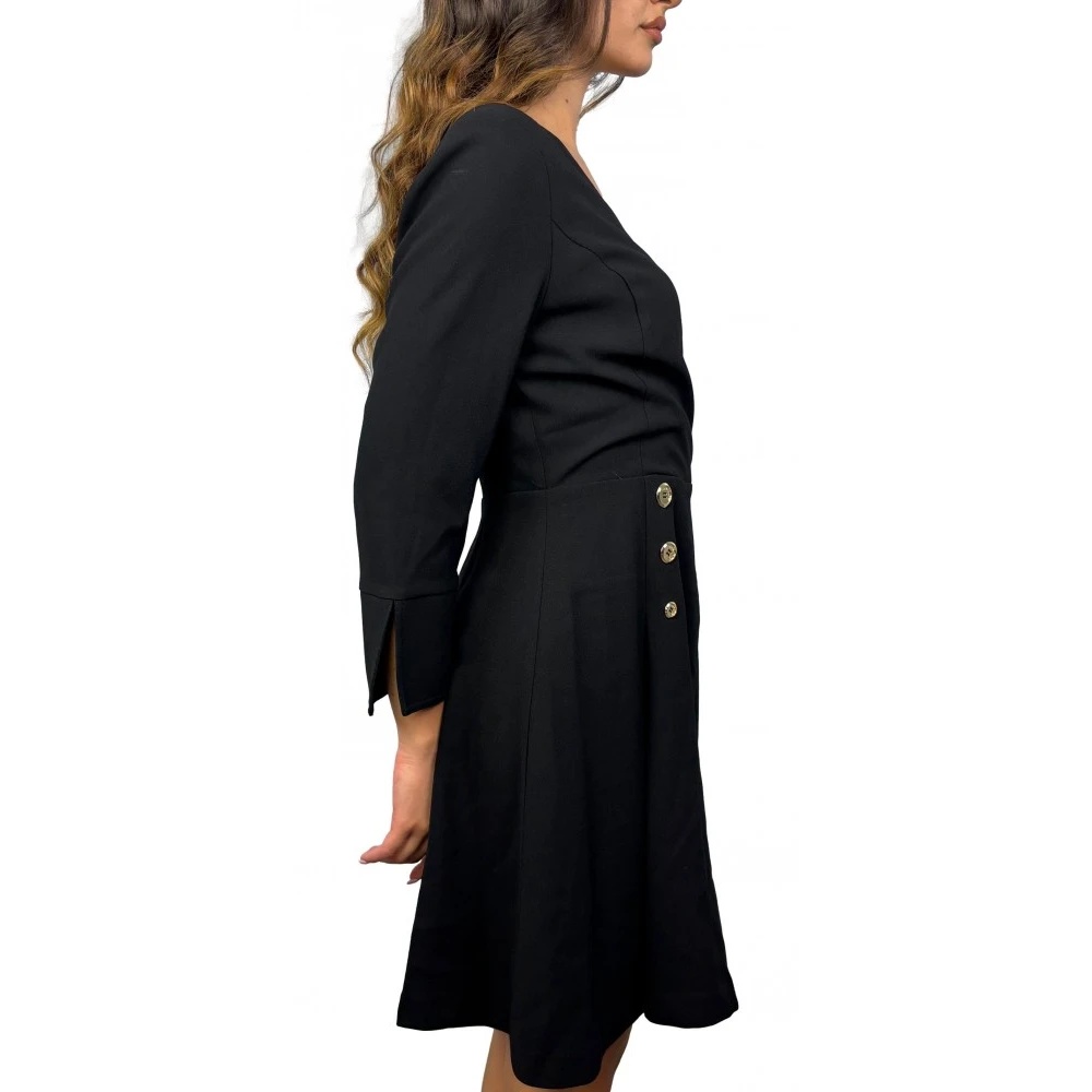 Marciano Crepe jurk met 3 4 mouwen Black Dames