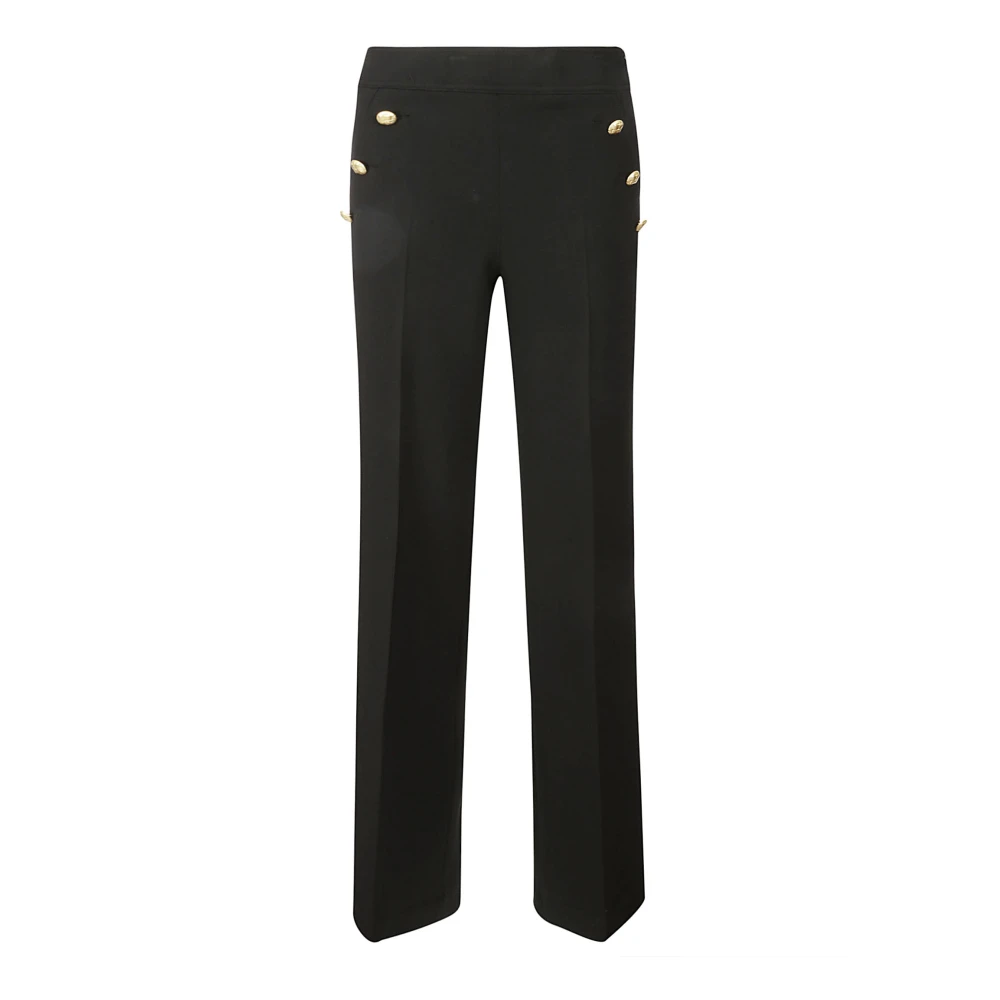 PT Torino Zwarte high-waisted broek met wijde pijpen Black Dames