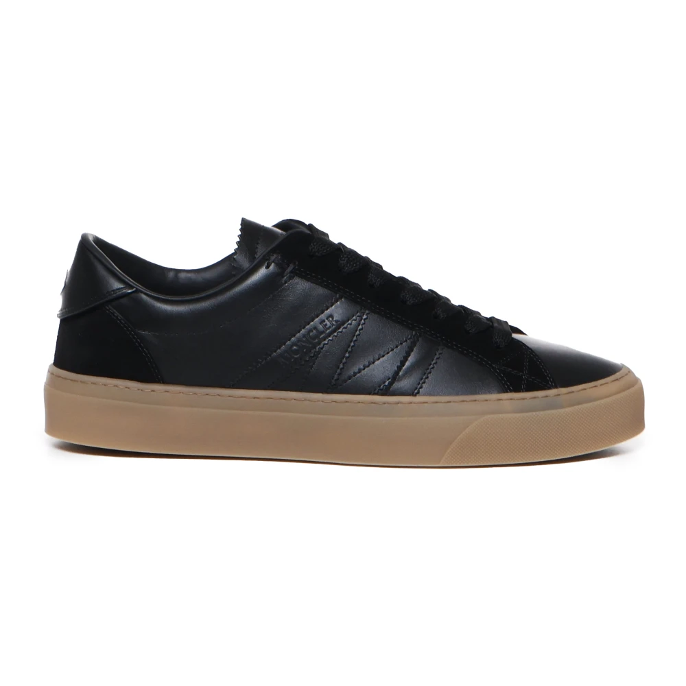 Moncler Leren Vetersneakers Biscuit Heren Schoenen Zwart