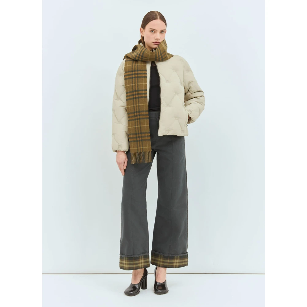 Burberry Gewatteerde Nylon Donsjas met Logo Gray Dames