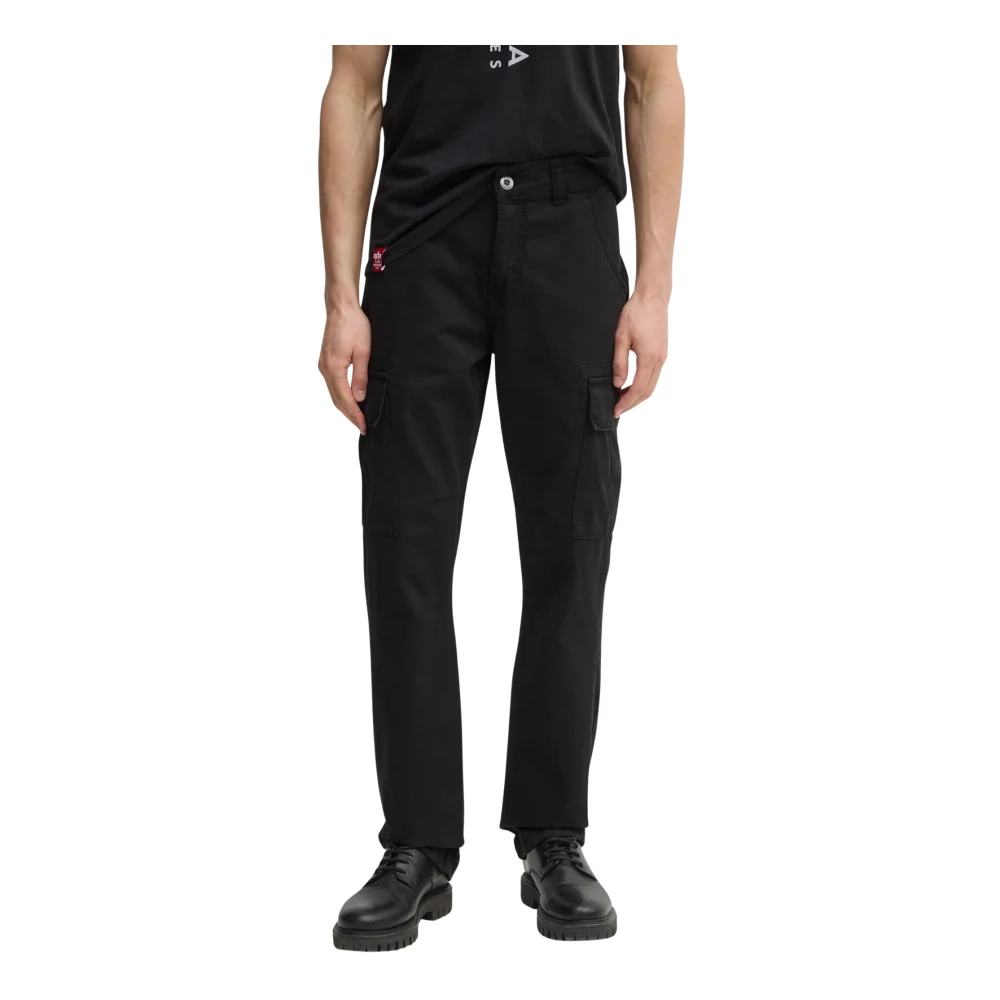 Alpha Industries Uomo Nero Pantaloni Agent - Immagine 3