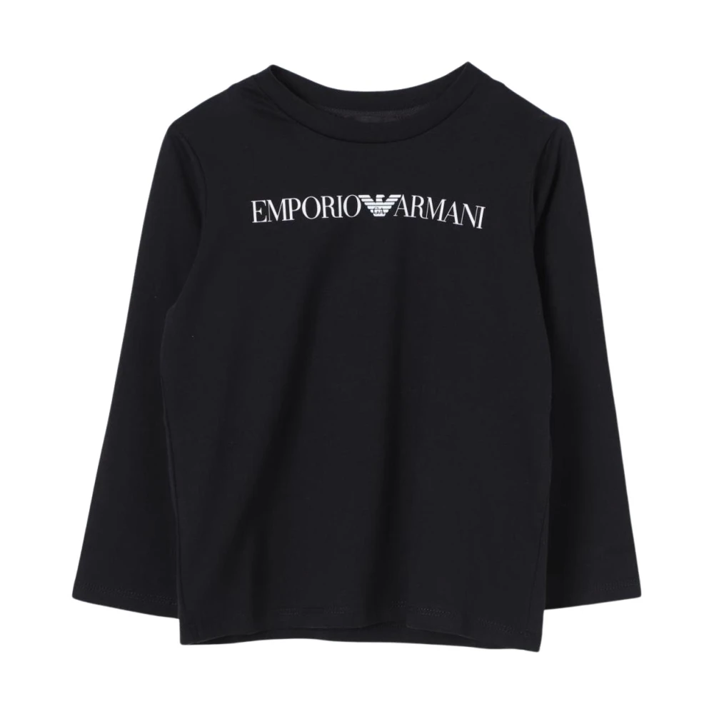 Emporio Armani Unisex Kids Blue Sweatshirts,, Kids Logo Tee Stylish Comfort Size 8 Y