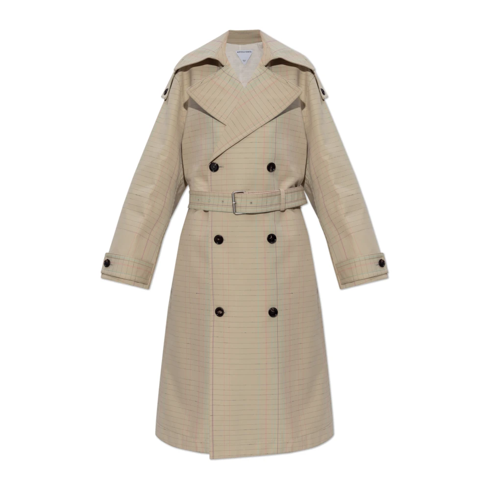 Bottega Veneta Trenchcoat met ruitpatroon Beige Dames