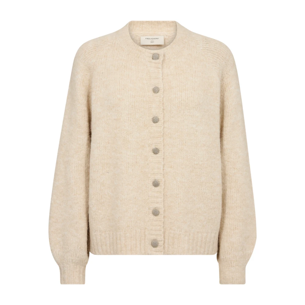 Freequent Elegant Gebreid Vest met Knoopdetail Beige Dames