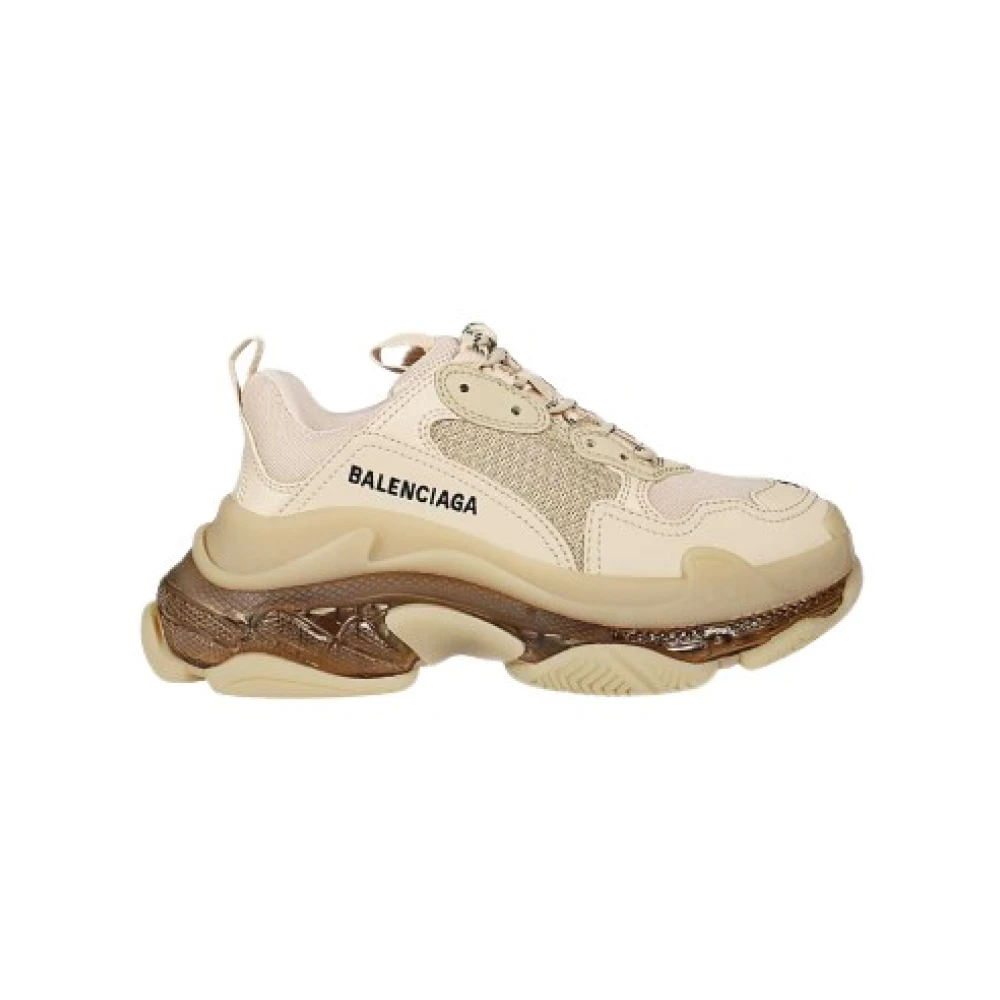 Balenciaga Clear Sole Triple S Sneakers Beige, Dam