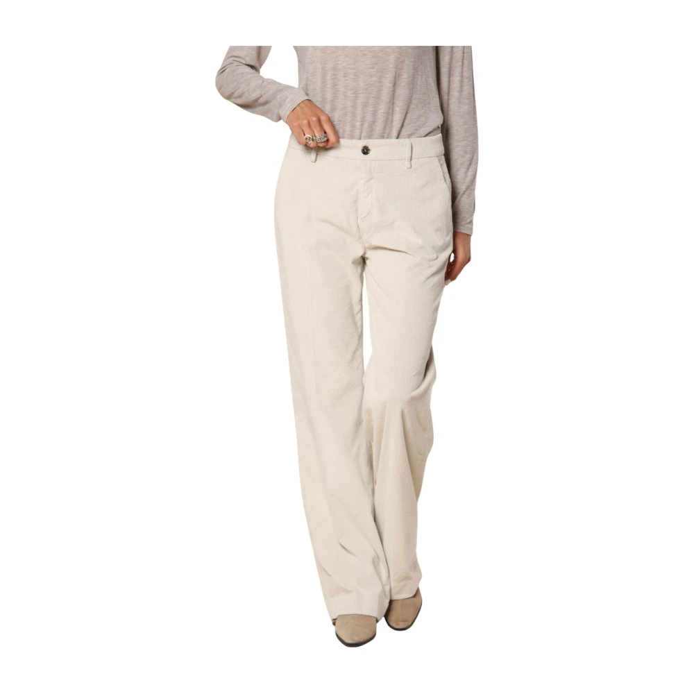 Mason's Winter Corduroy Straight Chino Broek White Dames