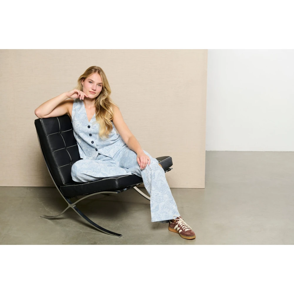 &Co Woman Wijde Broek Zomerse Stijl Blue Dames