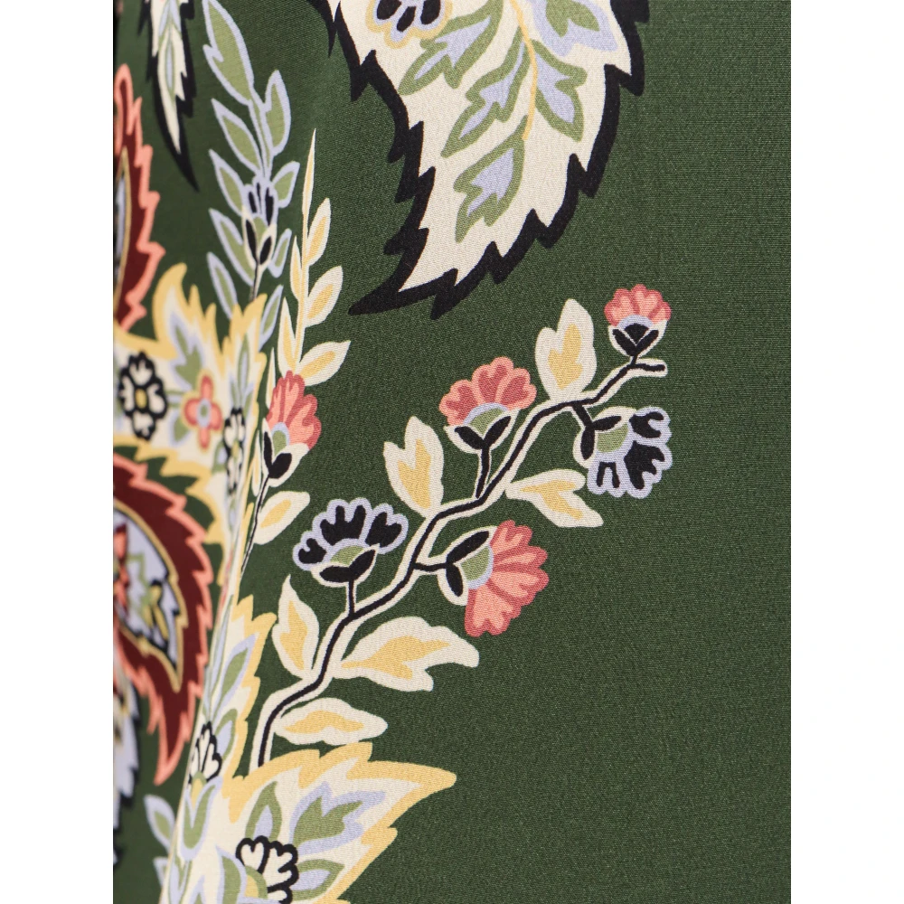 ETRO Zijden Groene Shirt met Multicolor Print Multicolor Dames