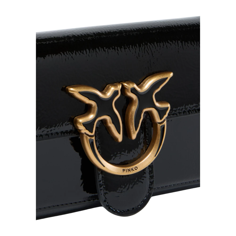 pinko Mini zwart antiek goud tas Black Dames