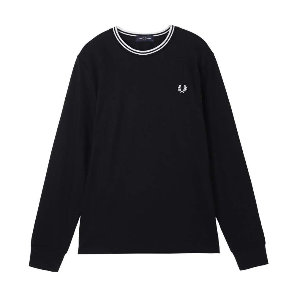 Fred Perry Herren Schwarz T-Shirt Ls Twin Tipped T-Shirt Mittel - Bild 3