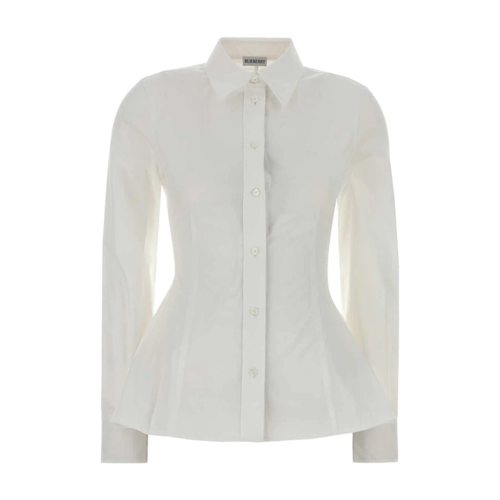 Burberry Donna Bianco Slim Fit Cotton Poplin Shirt