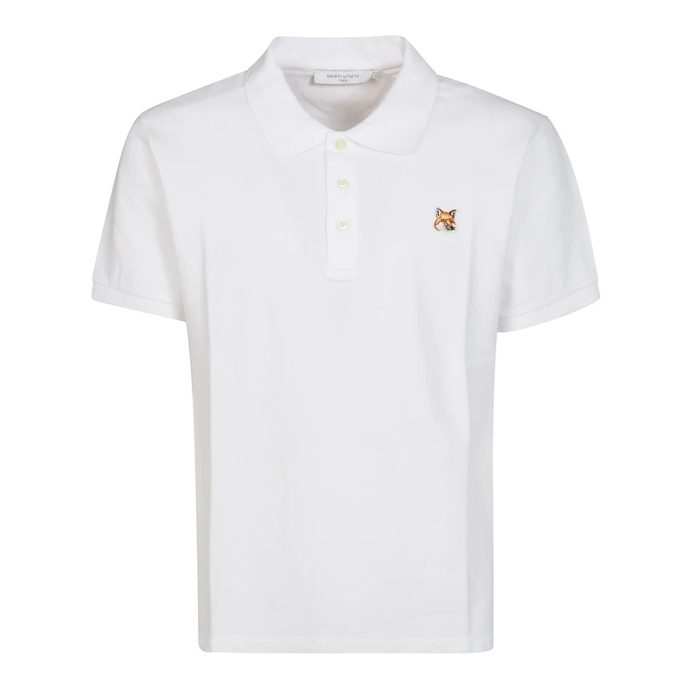 Maison Kitsuné Klassisk Polo Fox Skjorta White, Herr