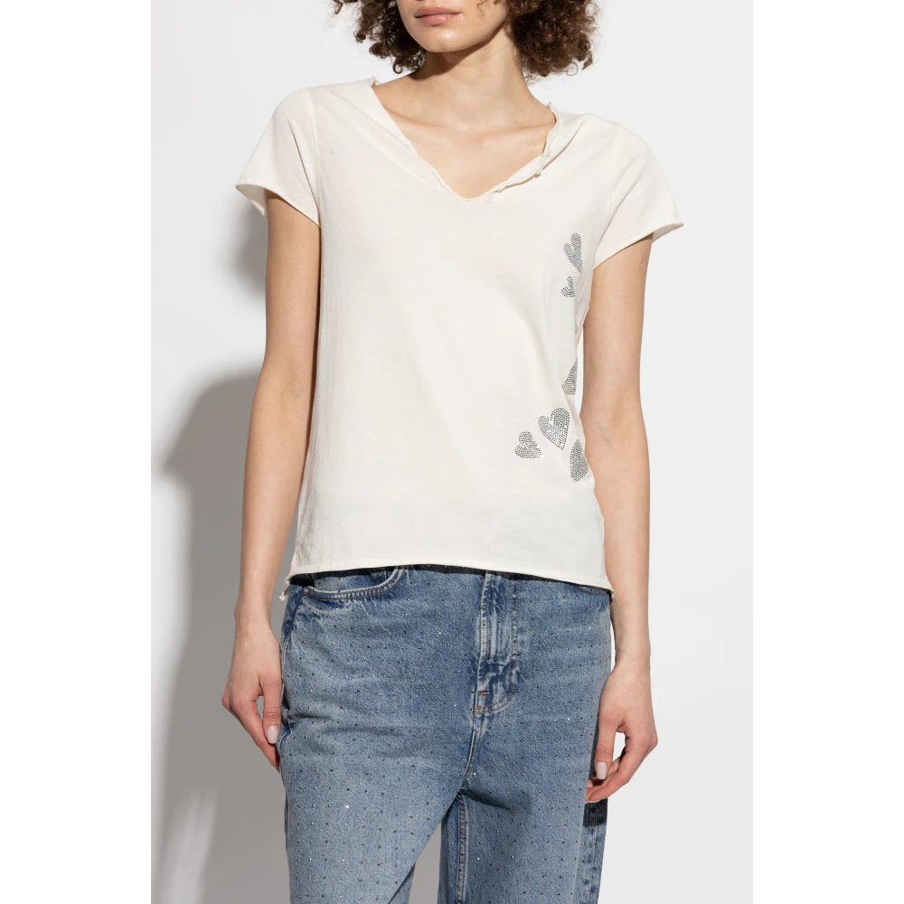 Zadig & Voltaire T-shirt Tunisien Beige Dames