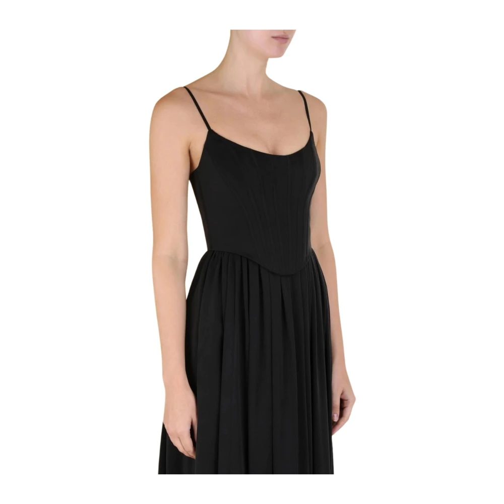 Zimmermann Zwart Zijden Korset Midi Jurk Black Dames