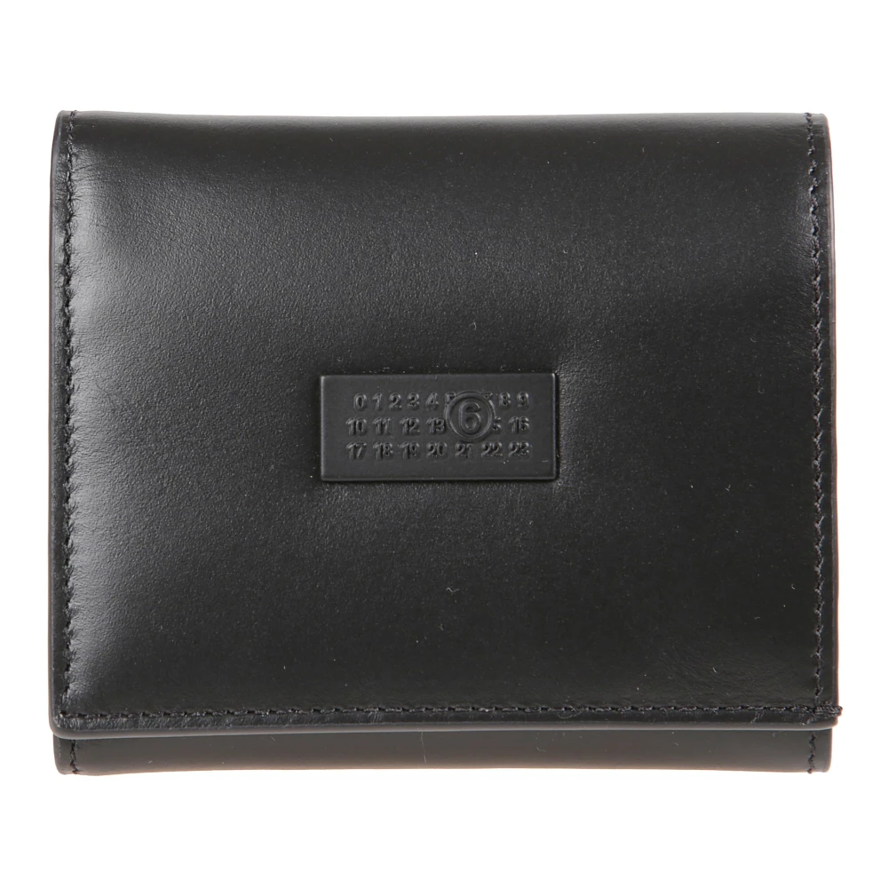 Mm6 Maison Margiela Men's Black Snap Closure Leather Wallet With Coin Pocket - Wallets & Cardholders - One Size - Accessories