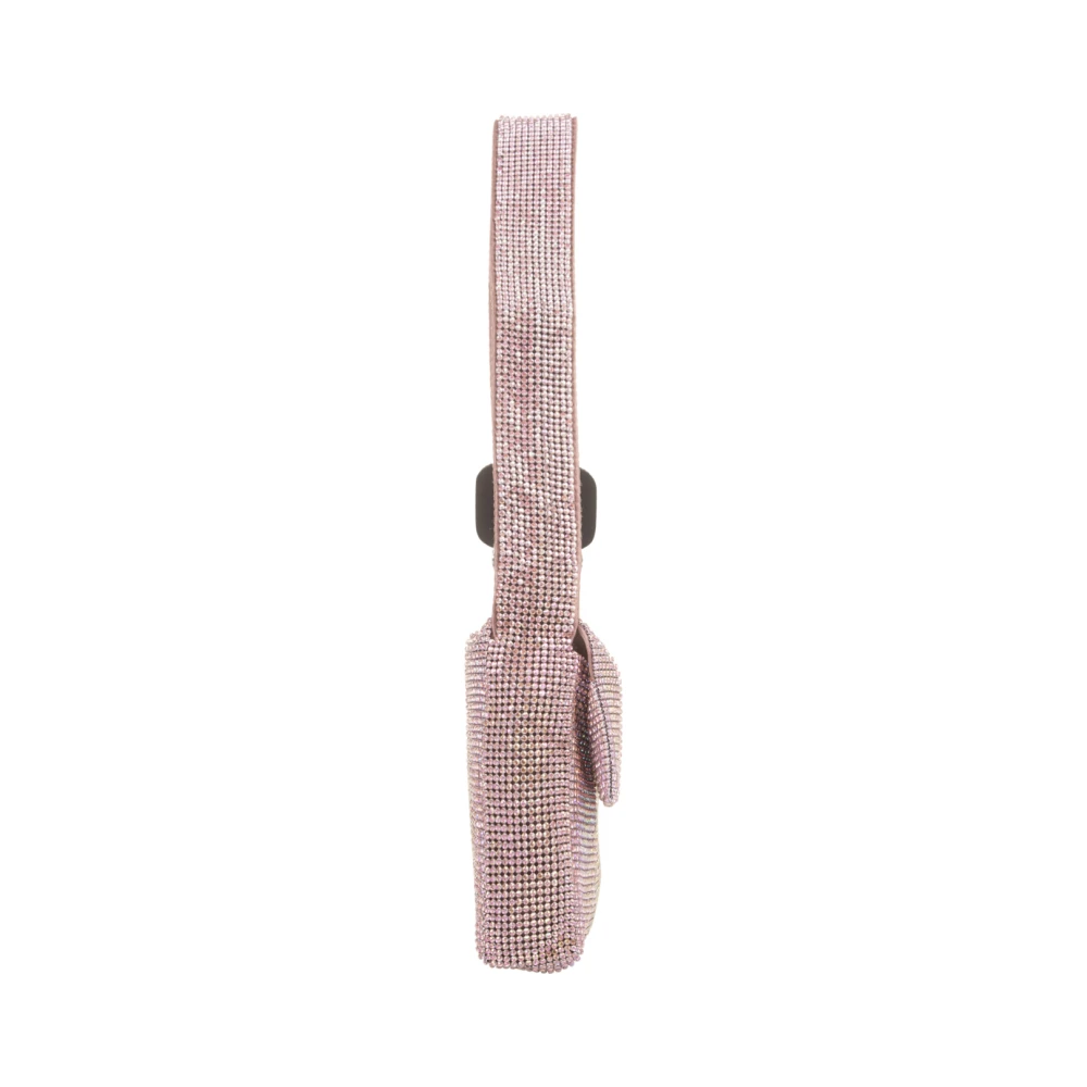Benedetta Bruzziches Kristal Metalen Mesh Schoudertas Pink Dames