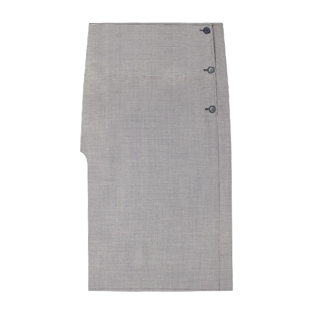 Courrèges Houndstooth Midi Rok Zwart Wit Black Dames
