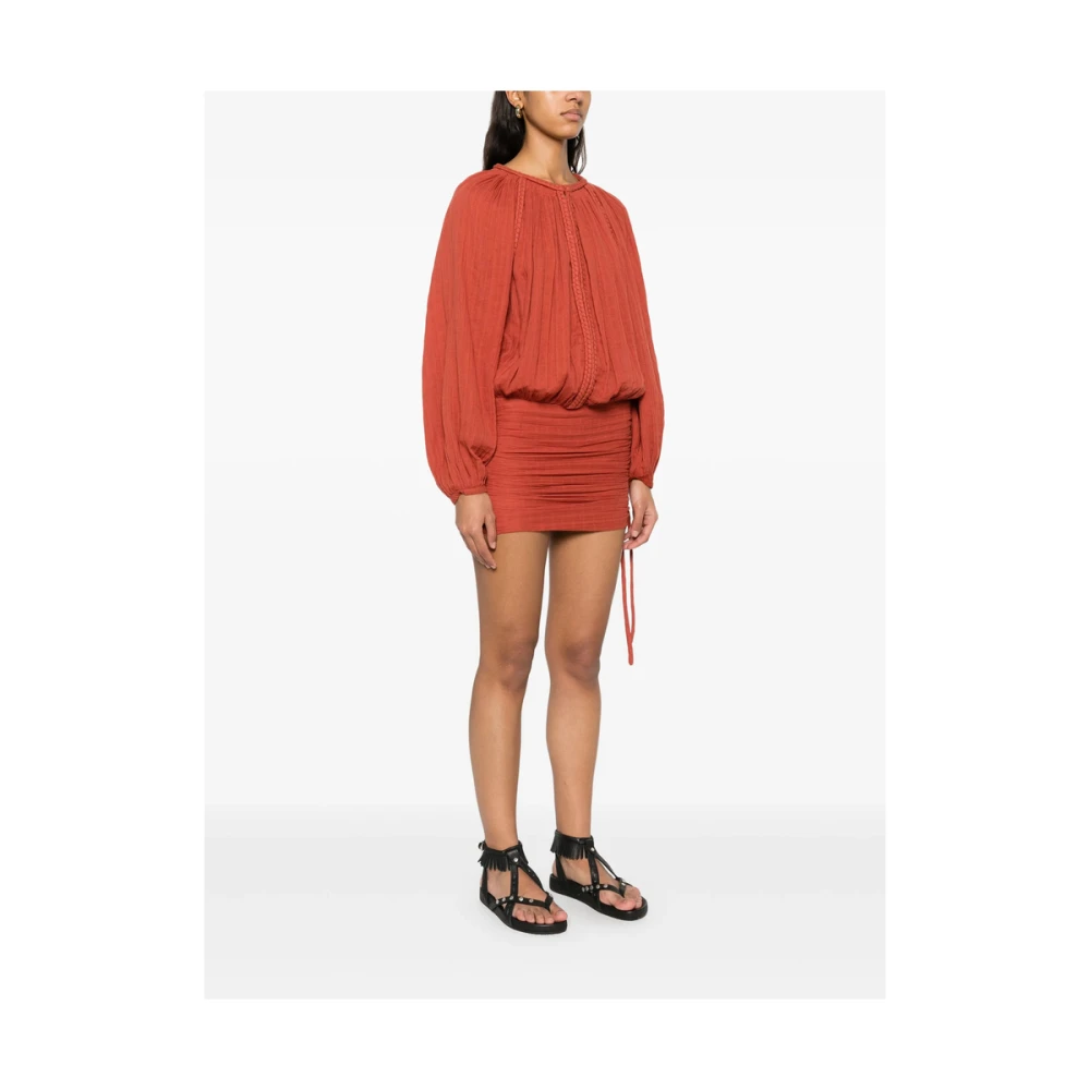 Isabel marant Gerimpelde Roest Rode Jurk Red Dames