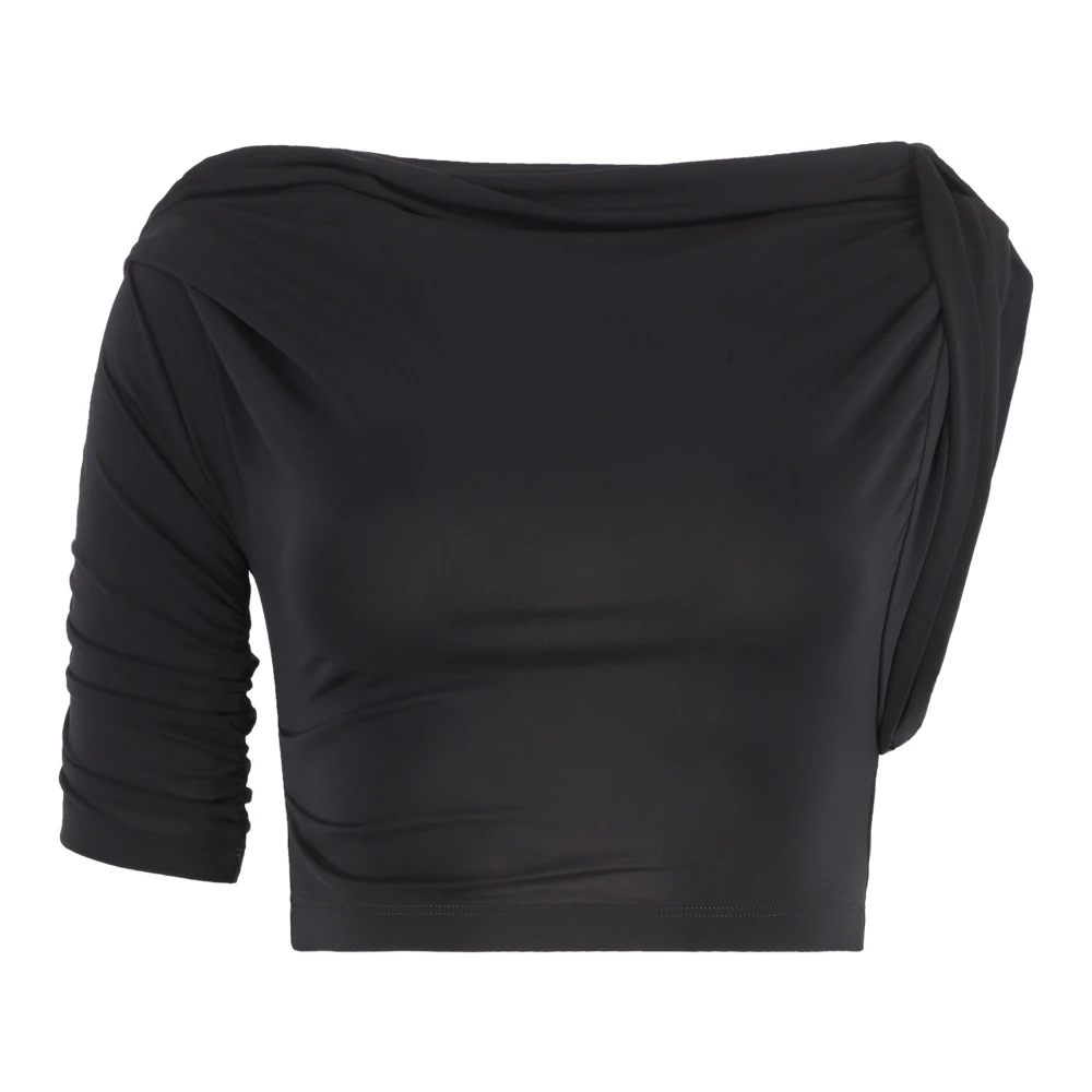 Jacquemus Black T-Shirts, Female, Xs, Le Haut Drapeado