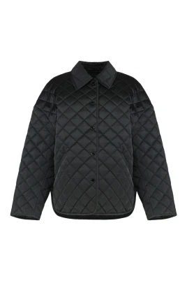 Collared Quilted A-line Jacket